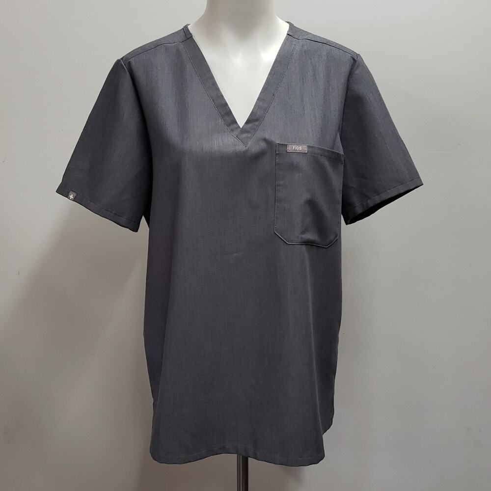 Figs Catarina One-Pocket Scrub Top Gray Women's XLarge